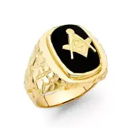 Gold 14K Yellow Gold Onyx Men's Ring