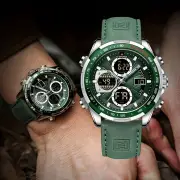 NAVIFORCE Men Multifunctional Quartz Watch Fashion Genuine Leather Strap Sports Watch Exquisite Waterproof Wristwatches