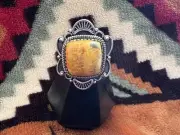 Ornate Southwestern Bumblebee Jasper Sterling Silver Ring Adjustable 9.42 Gm