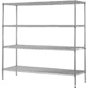 1500 x 600 MODULAR CHROME WIRE SHELVING SHELF SHOP STORAGE SHELVING UNIT