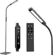 Lastar LED Floor Lamp, Floor Lamps For Living Room with Remote Control & Touch Adjustable, 5 Brightness & 4 Color Temperature, 12W Reading Standing Lamp For Bedroom with Timer & Memory Function, Black
