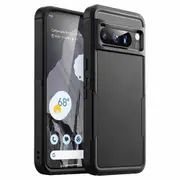 For Google Pixel 8A 3in1 Case Drop Resistant Defender Tradies Hybrid Armor Heavy Duty Rugged Shockproof Tough Cover (Black)