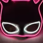 (Black)Glowing Bunny Mask Half Face Rabbit Mask Accessory For Halloween Par GO