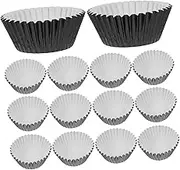 UTHCLO 100Pcs Cake Pans Stylish Aluminum Foil Baking Cups for Egg Tarts Cupcakes Muffins and Pudding High Temperature Resistant Convenient and Versatile Baking Tool