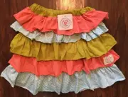 Fresh Frocks Girls Tiered Ruffle Skirt Polka Dot Multi Color Boutique Sz 10 NWT