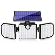 Solar Flood Lights 230LEDs LED Solar Motion Sensor Light 3 Adjustable Heads Outdoor Waterproof Security