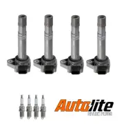4 Ignition Coil & 4 Autolite Spark Plug For 2001-2009 Honda Pilot 3.5L V6 (for: Honda)