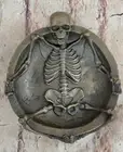 ART DECO BRONZE CLAD Figural NUDE Skull Skeleton STATUE Sculpture ASHTRAY Decor