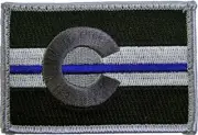 VELCRO® BRAND Fastener Morale HOOK PATCH State Of Colorado Thin Blue Line 3x2"