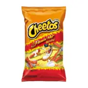 911255 1 x 226.8g BAG CHEETOS FLAMIN' HOT CRUNCHY CHEESE FLAVORED SNACKS CHIPS
