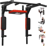 Wall Mounted Pull up Bar and Dip Station, Heavy Duty Wall Mount Pull-Up Chin up