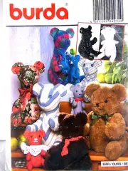 Burda 4234 soft plush Bears 3 sizes 8" 12" 15.5" UNCUT Factory folded sealed New