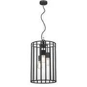 Prism 3 Light Black Cage Drop Pendant Light