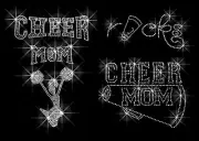 CHEER MOM RHINESTONE IRON ON TRANSFERS HOT FIX BLING