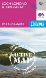 LANDRANGER ACTIVE 56 LOCH LOMOND INVERAR By Ordnance Survey (Sheet map, folded)