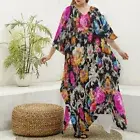 Baroque Dark Floral Kaftan Maxi Dress Festival Caftan Goddess Plus sizes Rococo