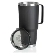 44oz Black Double Vacuum Wall Tumbler With Handle