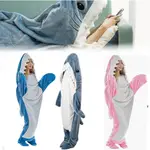 SHARK BLANKET 連帽衫 - 2023 年成人兒童抓絨鯊魚毯連帽衫睡袋,超柔軟舒適法蘭絨連帽衫男孩女孩趣味毛毯