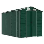 Garden Shed Outdoor Storage Tool Workshop Green Galvanised Steel 191x300x198cm