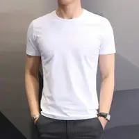 在飛比找ETMall東森購物網優惠-上衣服韓版大碼體桖圓領短袖t恤