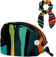[YTYVAGT] Scrub Caps Women,Scrub Hats Suitable for Women,African Woman Colored Geometric