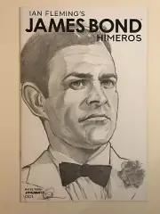 Sketch cover blank original art, James Bond by Dan Neidlinger