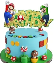 Mario Cake Toppers, Cupcake Topper Birthday Party Supplies for Decoration