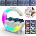 LED Lamp Bluetooth Speaker Wireless Charger RGB Alarm Clock Bedside Night Light