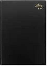 Letts of London Standard A4 Day to a Page English 2024 Diary, Black