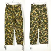 Zara Camo Wide Leg Jeans Small Baggy Cargo Drawstring Jogger Ankles NEW