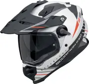 Scorpion ADF-9000 Air Feat, adventure helmet , color: Matt White/Black/Red , size: M