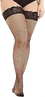 [Heyjoin] Women's Fishnet Thigh High Stockings Anti-Skid Silicone Lace Sheer Sexy Over Knee Socks for Party, Daily Wear