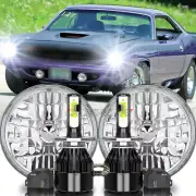 2x 7"Inch Round LED Headlights HI-LOW Beam DRL For Plymouth Barracuda Duster 340 (for: Suzuki)