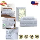 100% Organic Cotton Twin Sheet Set – Breathable Polka Dot Blue Bedding