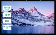 200 inch Portable Projector Screen Canvas Curtain Projection Screen Home Outdoor Office Projector for Home Theater Backyard Outdoor Indoor(Gray Fiberglass Screen)