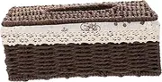 CAXUSD Handwoven Cloth Lace Tissue Box Delicate Towel Storage Container for Home Decor Stylish Napkin Organizer Easy Open Design
