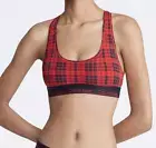 Calvin Klein CK Modern Cotton Rouge Plaid Red Bralette ( M )
