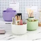 Divided Type Desktop Storage Basket Plastic Pen Container Cosmetic Storage