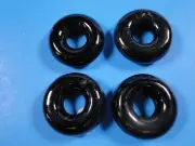 Four Outrigger Black Glass Rings, 1 3/4" Diameter - Smooth Movement & Durability
