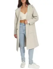 [Belle & Bloom] Walk This Way Wool Blend Oversized Coat in Oat Marle