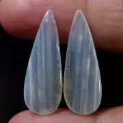 15.00 Cts 100% Natural Pair White MONTANA Agate Cabochon Loose Gemstone