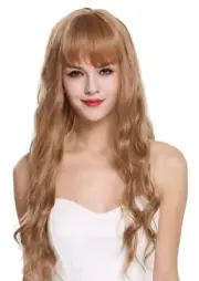 Women's Wig Women Fringe Long Wavy Champagner Blonde Mix DL050-D22/36