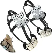 Ice Cleats - 24-Teeth Shoe Spikes for Snow and Ice,Snow Cleats for Shoes and Boots, Shoe Spikes for Walking Climbing Hiking Fishing Outdoor Foccar