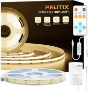 Dimmable 16.4Ft COB LED Strip Light 2400Leds Warm White with RF Remote