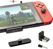 GuliKit Route Air Pro Bluetooth Adapter for Nintendo Switch & Lite, Dual Stream Bluetooth Wireless Audio Transmitter with aptX LL, Support in-Game Voice Chat, Connect Your AirPods Bluetooth Headphones