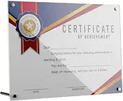 SEWACC Clear Acrylic Document Frame for Diplomas and Certificates Tabletop Wall-Mount Display Stylish License Frame for Office Home Use Versatile Presentation