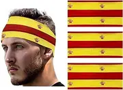 [ZENRUIMING] 3 Pcs Spain Flag Hair Bands, Sweat Absorbing and Breathable Sports Elastic Hair Bands, Multi-Functional Turban Yoga Headbands
