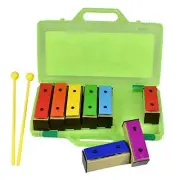 ENNBOM Xylophone Glockenspiel 8 Notes Chromatic Resonator Bells with Green Case