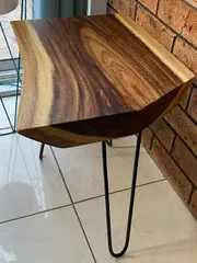 Side Table Live Edge Wooden Corner Table, Plant or book Stand Raintree Wood-OS64