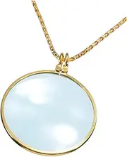 HOLIDYOYO 1Pc Magnifier Necklace with Chain Portable Magnifying Glass Pendant for Reading Compact Visual Aid for Home Office Travel Present for Seniors